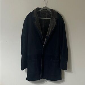 Men's Elegant Black With brown lining Pea Coat